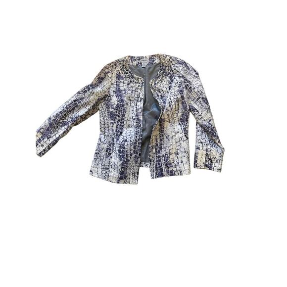 Chico's Jackets & Blazers - Chico’s Python Print Beaded Amina Jacket Size 1